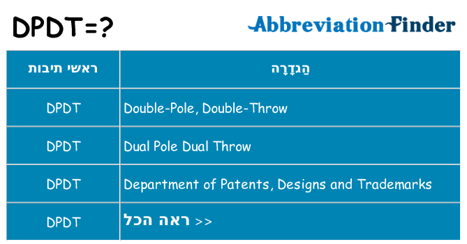 מה הפירוש dpdt