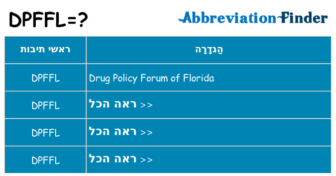מה הפירוש dpffl