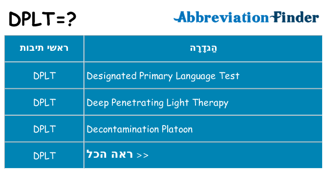 מה הפירוש dplt