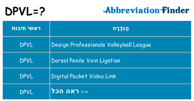 מה הפירוש dpvl