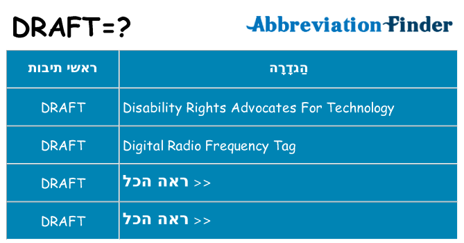 מה הפירוש draft