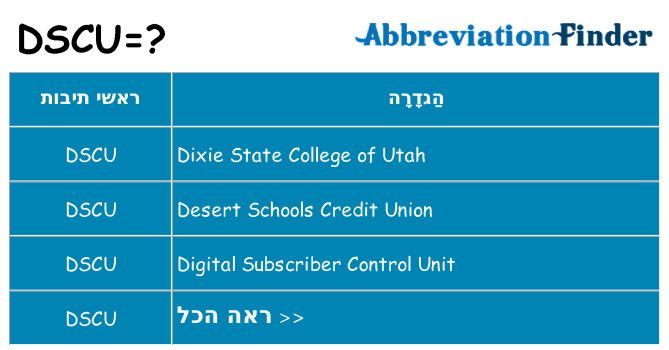 מה הפירוש dscu