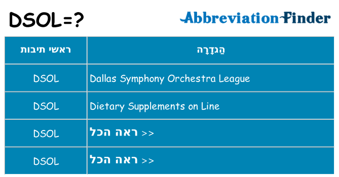 מה הפירוש dsol