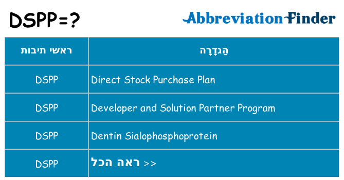 מה הפירוש dspp