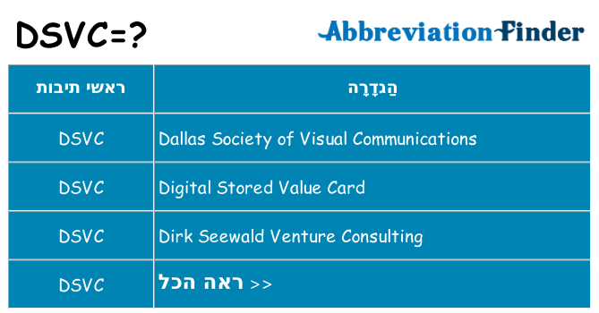 מה הפירוש dsvc