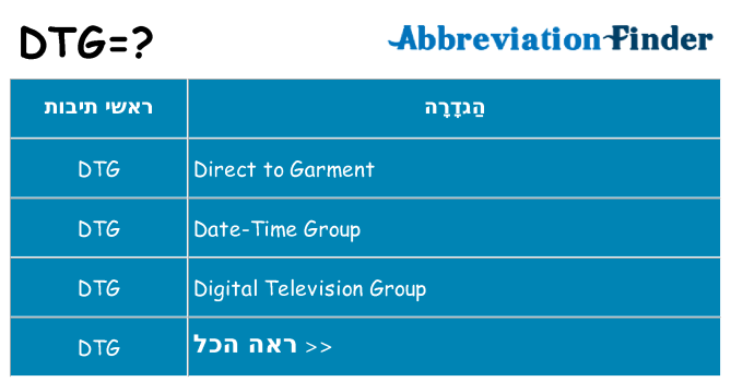 מה הפירוש dtg
