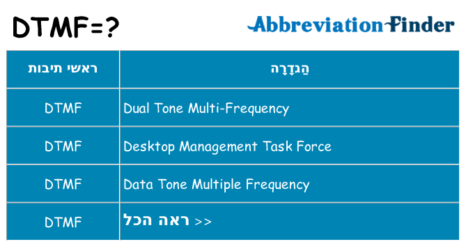 מה הפירוש dtmf