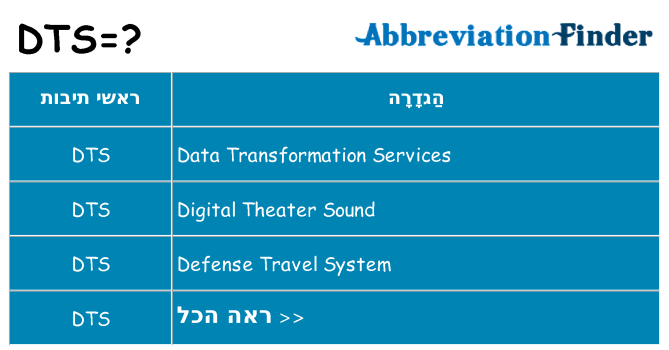 מה הפירוש dts