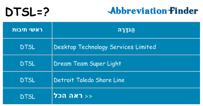 מה הפירוש dtsl