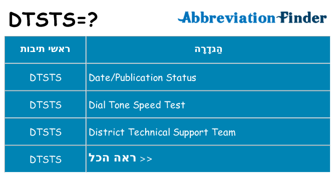 מה הפירוש dtsts