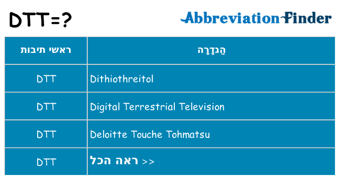 מה הפירוש dtt