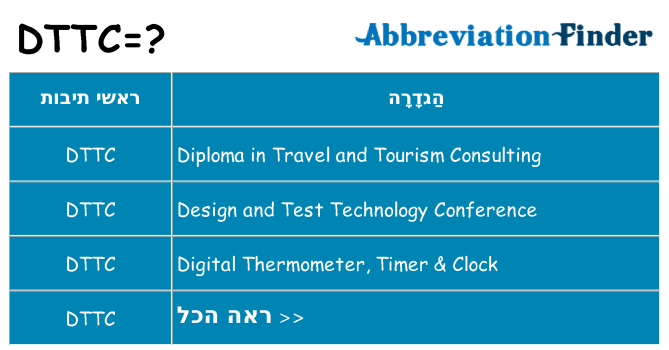 מה הפירוש dttc