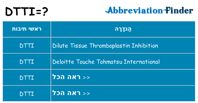 מה הפירוש dtti
