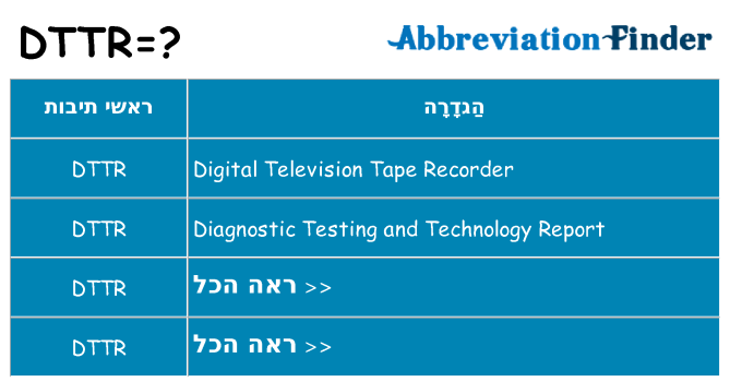 מה הפירוש dttr