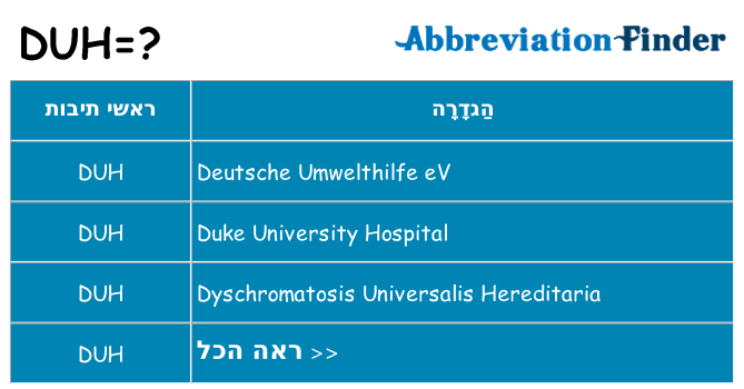 מה הפירוש duh