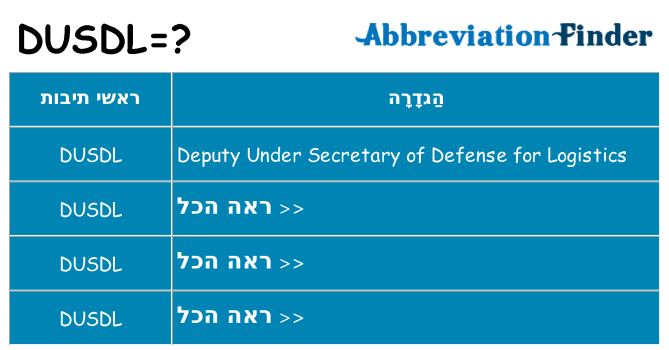 מה הפירוש dusdl
