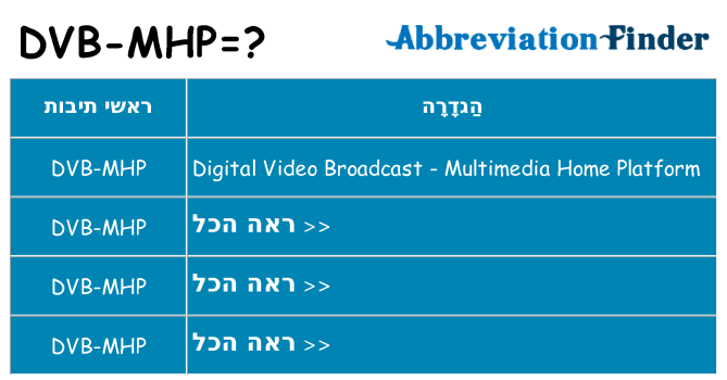 מה הפירוש dvb-mhp