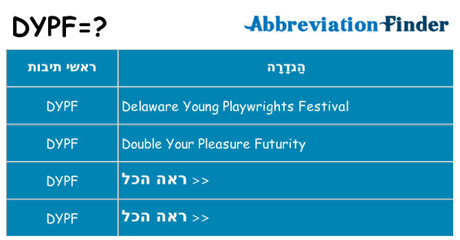 מה הפירוש dypf