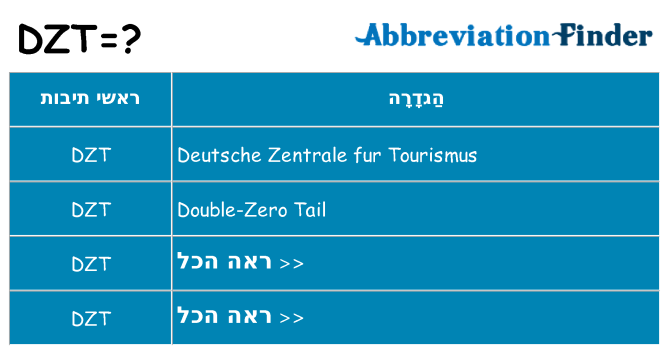 מה הפירוש dzt