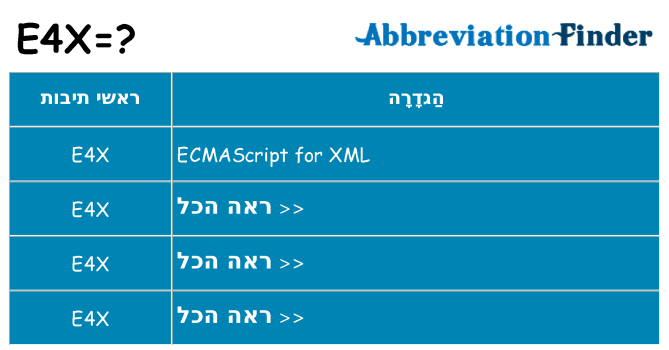 מה הפירוש e4x