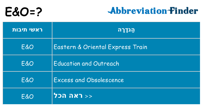 מה הפירוש eo