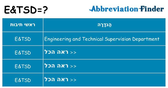 מה הפירוש etsd