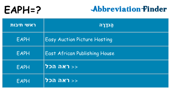 מה הפירוש eaph