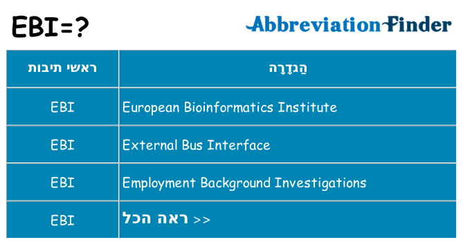 מה הפירוש ebi