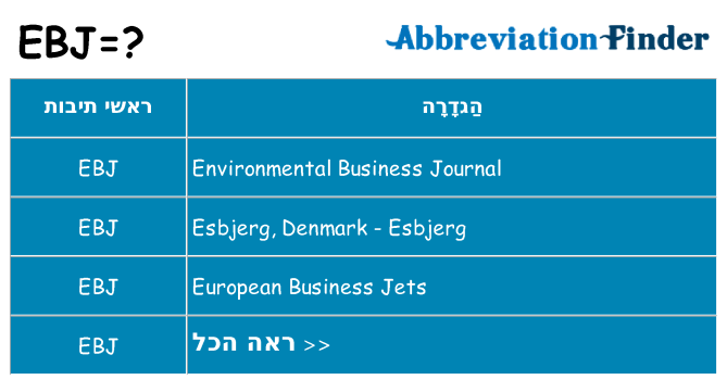 מה הפירוש ebj