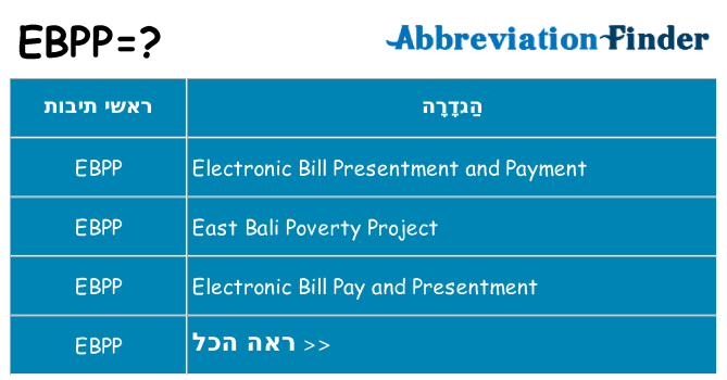 מה הפירוש ebpp