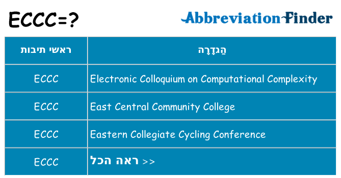 מה הפירוש eccc