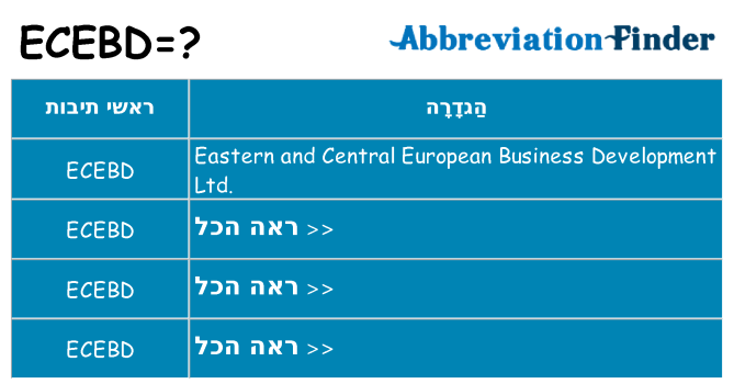 מה הפירוש ecebd