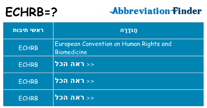 מה הפירוש echrb