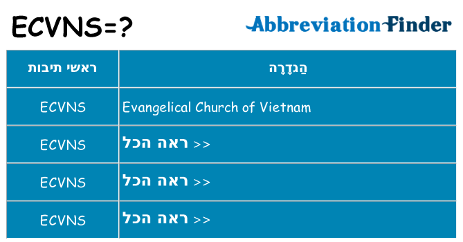 מה הפירוש ecvns