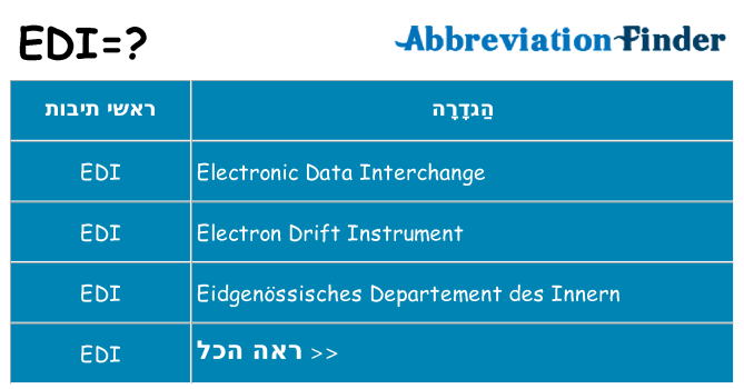 מה הפירוש edi