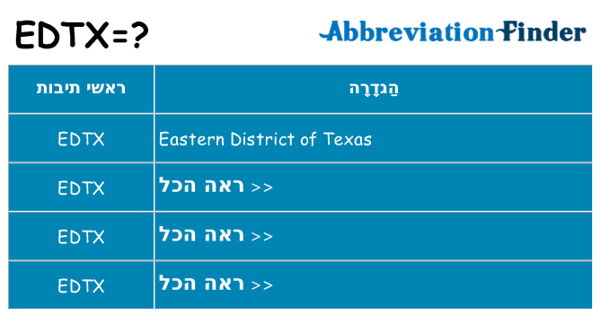 מה הפירוש edtx