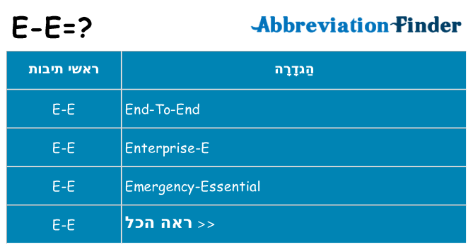 מה הפירוש e-e