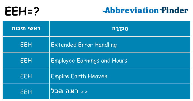 מה הפירוש eeh