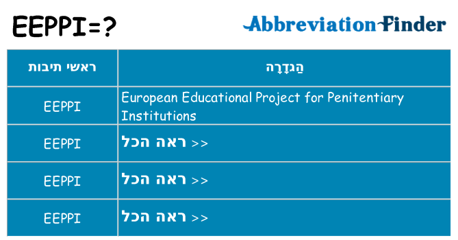 מה הפירוש eeppi