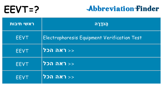 מה הפירוש eevt