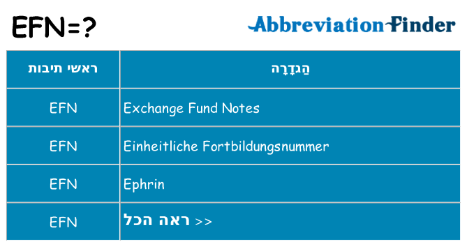 מה הפירוש efn