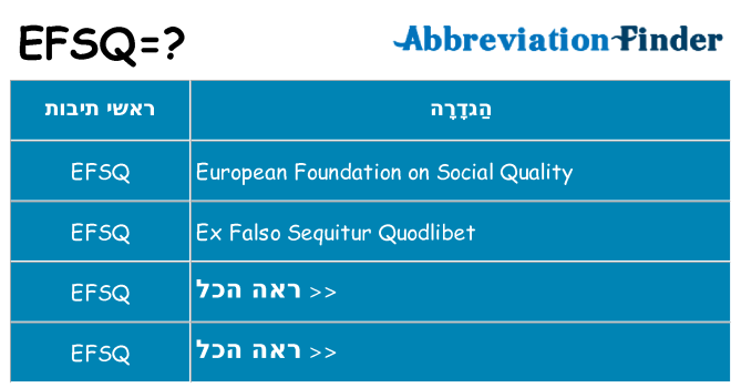 מה הפירוש efsq