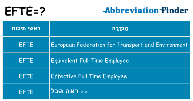 מה הפירוש efte