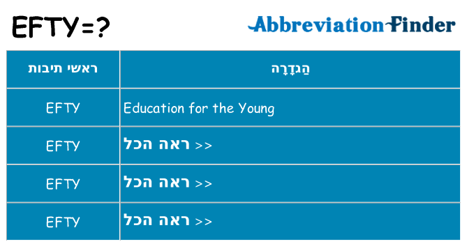 מה הפירוש efty