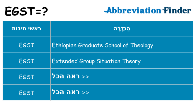 מה הפירוש egst