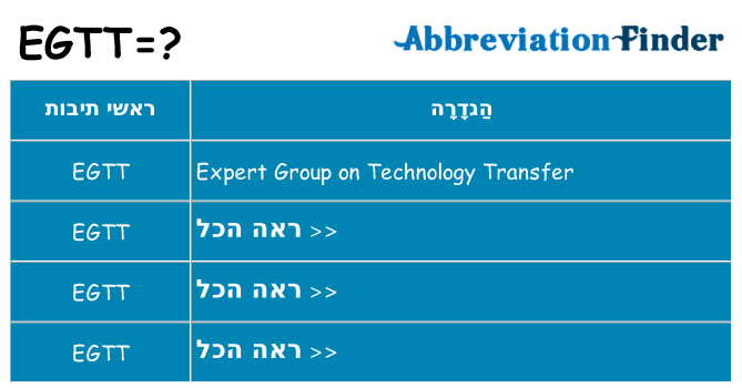מה הפירוש egtt
