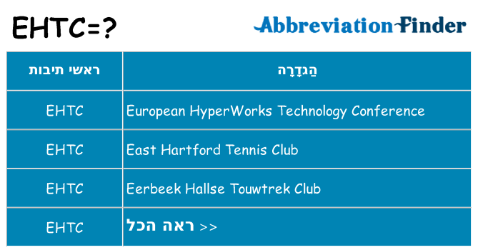 מה הפירוש ehtc