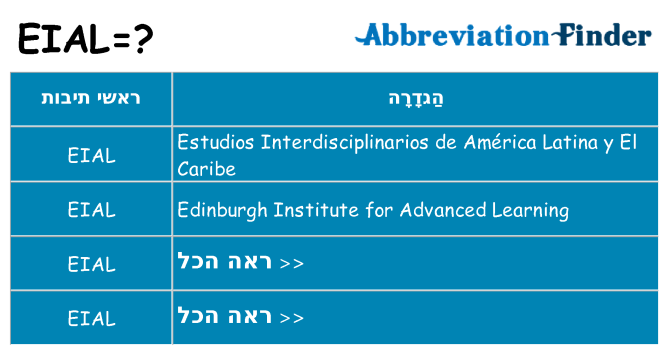 מה הפירוש eial