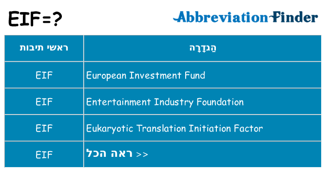 מה הפירוש eif