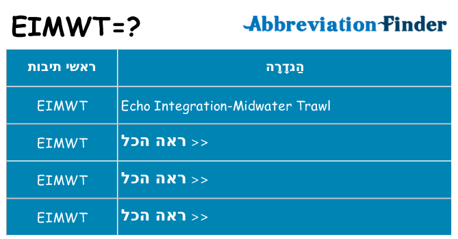 מה הפירוש eimwt